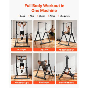 Pull Up Bar, 330LBS Capacity Portable Pullup Bar Station, Pullup Bars Free Standing with Triangular Structure & Heavy-Duty Steel Tube, 9 Level Height Adjustment Gravity Fitness for Arms, Back