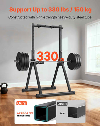 Pull Up Bar, 330LBS Capacity Portable Pullup Bar Station, Pullup Bars Free Standing with Triangular Structure & Heavy-Duty Steel Tube, 9 Level Height Adjustment Gravity Fitness for Arms, Back