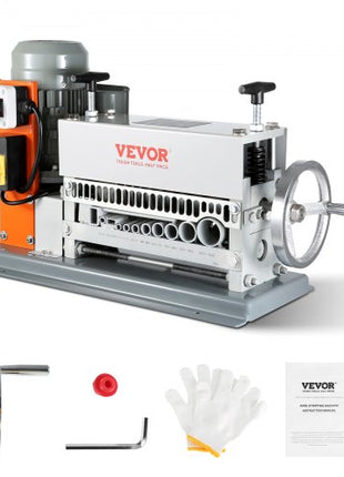 Electric Cable Stripping Tool, 0.06''-1.57'' Motorized Wire Stripper, 370 W, 88 ft/min, Includes Manual Crank & 11 Channels, Ideal for Copper Scrap Recycling