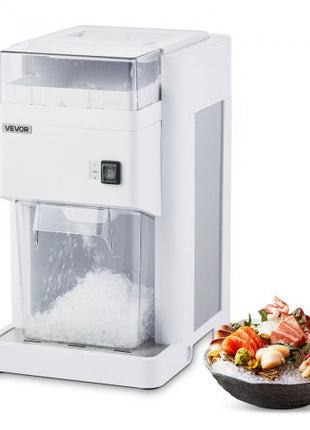 Commercial Ice Shaver Machine, 1.91QT /1.8L Large Electric Ice Cube Crusher Shaved Maker with 300W Premium Motor, Stainless Steel Blades, for Bar Mixing Seafood Preservation Home Party, White
