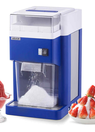 Commercial Ice Shaver Machine, 1.91QT /1.8L Large Electric Snow Cone Machine, Fine & Fluffy with 300W Motor, Stainless Steel Blades, Shaved Ice Maker for Dessert Shop Home Party Restaurant, Blue