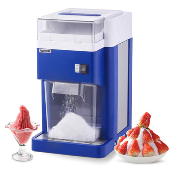Commercial Ice Shaver Machine, 1.91QT /1.8L Large Electric Snow Cone Machine, Fine & Fluffy with 300W Motor, Stainless Steel Blades, Shaved Ice Maker for Dessert Shop Home Party Restaurant, Blue