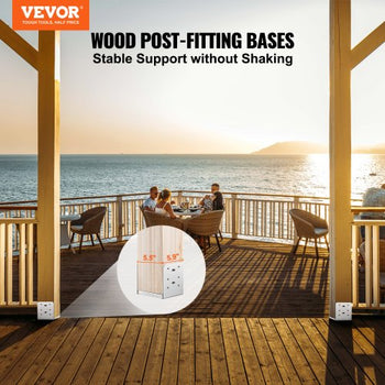 6"x 6" Post Base, 10Pcs Stainless Steel Adjustable Post Anchor Bracket(Internal 5.9 x 5.5"), Adjustable Post Base for Pavilion Deck Porch Handrail Railing Support Decorative Anchor Plate
