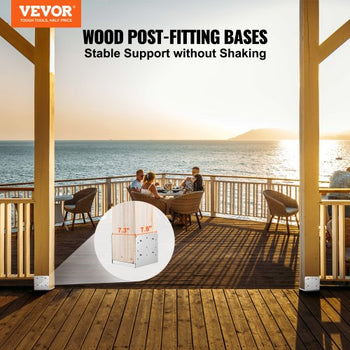 8"x 8" Post Base, 4Pcs Stainless Steel Adjustable Post Anchor Bracket(Internal 7.8 x 7.3"), Adjustable Post Base for Pavilion Deck Porch Handrail Railing Support Decorative Anchor Plate