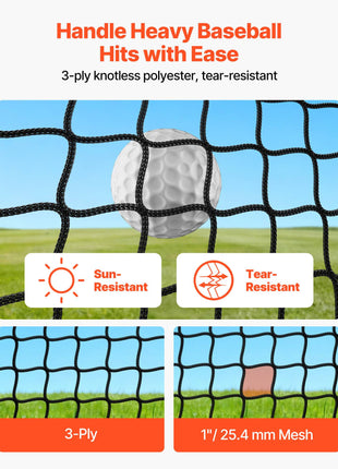 Golf Batting Cage, 10 x 10 x 10 FT Golf Cage, Driving Hitting Cages with 3-Ply Knotless Polyester, Golfs Target & 9-Hole Baseball Target, Golfs Hitting Net for Indoor, Outdoor, Backyard