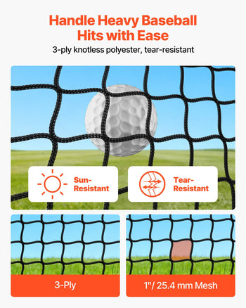 Golf Batting Cage, 10 x 10 x 10 FT Golf Cage, Driving Hitting Cages with 3-Ply Knotless Polyester, Golfs Target & 9-Hole Baseball Target, Golfs Hitting Net for Indoor, Outdoor, Backyard