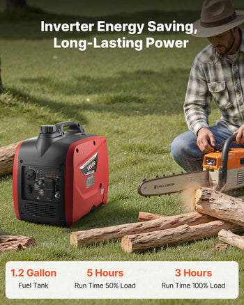 Inverter Generator, 2300W Rated Power Quiet Inverter Generator, Portable Inverters Generators for Home Use, Gas Powered, Compact and Lightweight Design - Stable Power, CO Sensor, Long Run Time