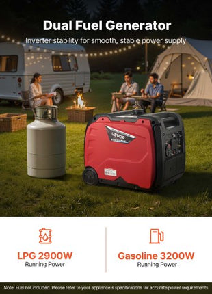 Inverter Generator, 4200W Peak Watt Quiet Inverter Generator, Dual Fuel Inverters Generators for Home Outdoor, Gas & LPG Powered, Stable Power, CO Sensor, RV Ready 8.3A Outlet, Long Run Time