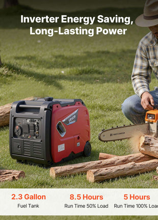 Inverter Generator, 4200W Peak Watt Quiet Inverter Generator, Dual Fuel Inverters Generators for Home Outdoor, Gas & LPG Powered, Stable Power, CO Sensor, RV Ready 8.3A Outlet, Long Run Time