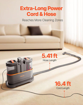 Carpet Cleaner Machine, 50.72 oz Clean Water Tank & 27.05 oz Dirty Water Tank, Portable Upholstery Shampooer, 11.5Kpa Handheld Furniture Extractor, Spot and Stain Deep Cleaner for Rug Couch Car