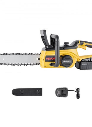 Cordless Chainsaw, 20V 12-Inch Brushless Chainsaw Battery Powered, 4.0Ah Battery and Rapid Charger Included, Handheld Electric Chain Saw for Tree Felling, Wood Cutting, Pruning, and Trimming