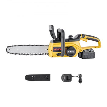 Cordless Chainsaw, 20V 12-Inch Brushless Chainsaw Battery Powered, 4.0Ah Battery and Rapid Charger Included, Handheld Electric Chain Saw for Tree Felling, Wood Cutting, Pruning, and Trimming