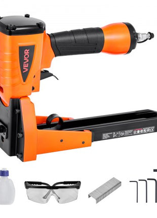 Pneumatic Carton Closing Stapler, 13 Gauge Pneumatic Cardboard Staple Gun for 1-3/8 inch Crown 5/8" & 3/4" Length, Depth-Adjustable 70-120 PSI Air Staple Gun for Boxes Carton Closing, Packaging