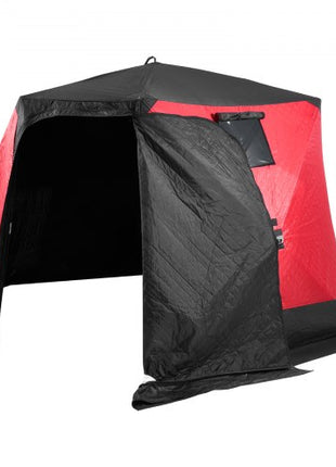 Portable Ice Shelter, 4-6 Person Insulated Pop-Up Ice Fishing Tent, 50 Square Feet Fishable Area, Thermal Ice Shanty for Winter Fishing, Ice Cube with Anchors, Ropes, Carrying Bag, 130"x130"
