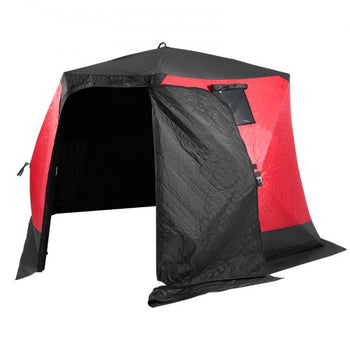Portable Ice Shelter, 4-6 Person Insulated Pop-Up Ice Fishing Tent, 50 Square Feet Fishable Area, Thermal Ice Shanty for Winter Fishing, Ice Cube with Anchors, Ropes, Carrying Bag, 130"x130"