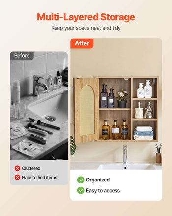 Bathroom Wall Cabinet, Door and Adjustable Shelf with 5 Height Levels, Over the Toilet Storage Medicine Cabinet Wall Mounted, Hanging Organizer with Shelves for Laundry Room Kitchen Restroom