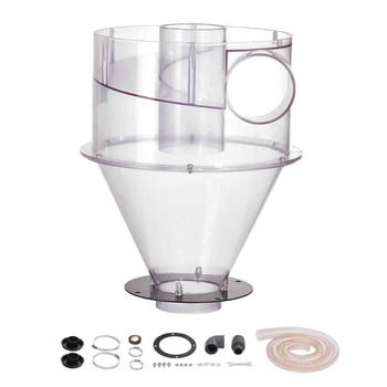 Cyclone Dust Separator, 4" Retrofit Cyclone Separator for Dust Collectors, ABS Dust Deputy With 2" Hole O.D. Connector & Hose for Wet/Dry Shop Vacuums, Fits 5-10 Gallon Tank (Tank Exclude)