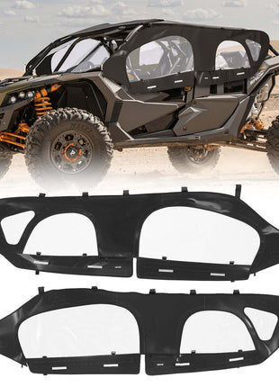 Cab Enclosure Upper Doors, Compatible with Can-Am Maverick X3 MAX 4-Seater 2017-2024, Soft Upper Doors, Windproof Upgraded Zipper UTV Soft Side Window Kit, Work with Roof and Partial Windshields