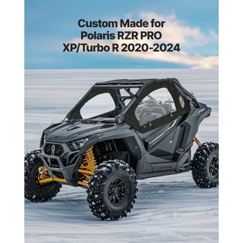 Cab Enclosure Upper Doors, Compatible with Polaris RZR PRO XP/Turbo R 2020-2024, Soft Upper Doors, Windproof Upgraded Zipper UTV Soft Side Window Kit, Work with Side Mirrors and Windshields