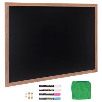 Magnetic Chalk Board, Hanging Message Signs with Chalks, Vintage Chalkboard Sign, Rustic Brown Framed Calendar and Bulletin Combo Boards, 35"x46", Kitchen, Home Decor, Wedding