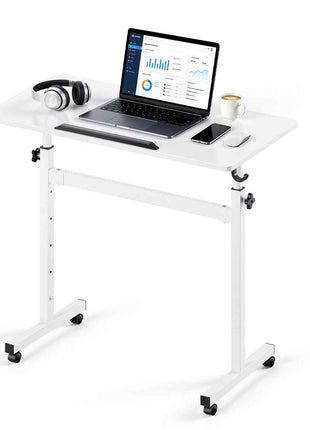 Standing Desk, Adjustable Height Mobile Stand Up Desk 360° Tilting Desktop, 32 x 16 in Small Computer Sit Stand Rolling Workstation w/ Hook, Lockable Casters, 55.1 lbs Capacity for Home Office