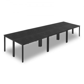 Conference Table, Set of 6, 4.5 ft Office Meeting Table for 16 Person, Flexible Combination Desk Set, Modern Rectangle Meeting Desk with Metal Legs for Office, Conference Room, Easy Assembly