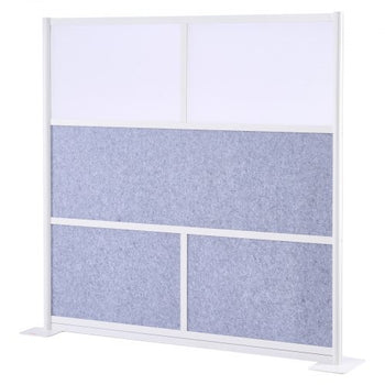 Office Divider Privacy Partition, 1-Pack, 70" x 70" Modular Wall Room Divider, PET Workstation Cubicle Partition with Frosted Windows, Freestanding Privacy Panel Wall for Office Library