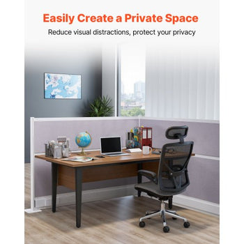 Office Divider Privacy Partitions, 2-Pack, 72" x 48" Room Divider Walls, PET Workstation Cubicle Partition with Outlet Covers, Freestanding Privacy Panels for Office Library School