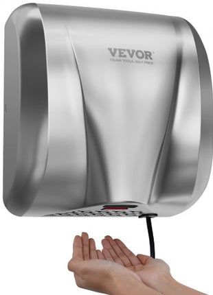 Heavy Duty Commercial Hand Dryer, 1300W Automatic High Speed Stainless Steel Warm Wind Hand Blower, 120V Plug In/Hardwired Two Power Options, Compliant for Industry Business Restrooms