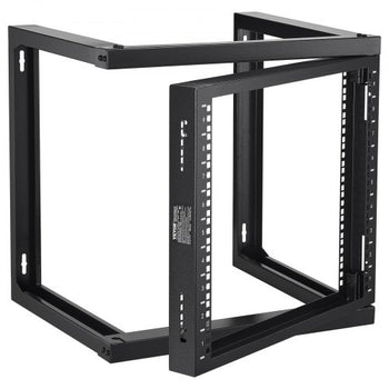 9U Wall Mount Rack, 150 lbs/68.04 kg Max Load Capacity, Open Frame Server Network Rack with Cage Nuts Screws, Carbon Steel 20.9 x 17.7 x 20.5" for 19"/482.6 mm AV & Server IT Equipment, Black