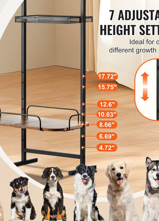 Pet Feeding Station with Storage, Elevated Dog Bowls, Raised Dog Bowl Stand, Dog Food Storage and Feeder Station with Storage Shelves, Pet Toy Storage Organizer, for Large Medium Small Dogs