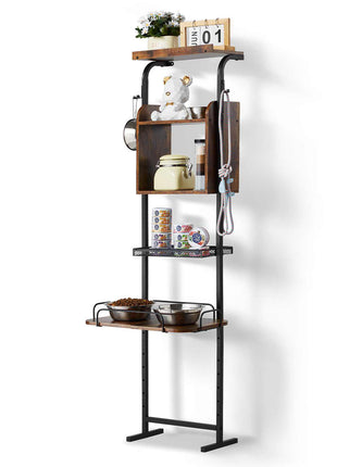 Pet Feeding Station with Storage, Elevated Dog Bowls, Raised Dog Bowl Stand, Dog Food Storage and Feeder Station with Storage Shelves, Pet Toy Storage Organizer, for Large Medium Small Dogs