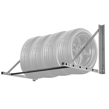 Wall Mounted Folding Tire Rack, 32" - 48" Adjustable Tire Rack, Q235 Heavy-Duty Steel Tire Storage Rack for R14-R20 inch Standard Tires, Max 300lbs Load Capacity for Garage Workshop Repair Shop