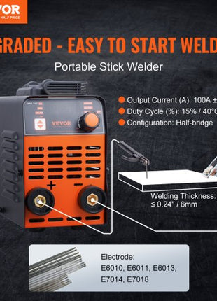 Stick Welder, 140A ARC/Lift TIG 2-IN-1 Welding Machine with IGBT Inverter 110V Portable MMA Welder Machine with Hot Start, Arc force and Anti-Stick