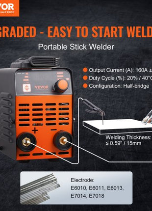 Stick Welder, 160A ARC/Lift TIG 2-IN-1 Welding Machine with IGBT Inverter 110V/220V Portable MMA Welder Machine with Hot Start, Arc force and Anti-Stick