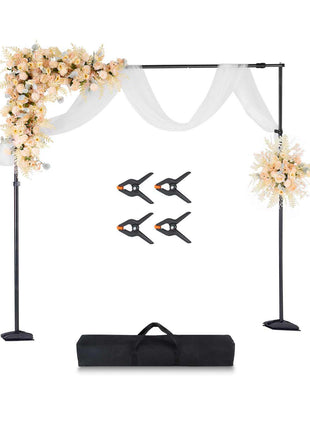 Backdrop Stand, 8.5 x 10 ft Adjustable Photo Backdrop Stand Kit, Portable Background Backdrop Stand with 7 Crossbars, Heavy Duty Projector Screen Stand, for Wedding, Photo Video Studio & Party