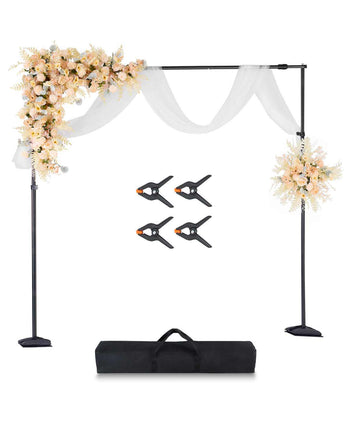 Backdrop Stand, 8.5 x 10 ft Adjustable Photo Backdrop Stand Kit, Portable Background Backdrop Stand with 7 Crossbars, Heavy Duty Projector Screen Stand, for Wedding, Photo Video Studio & Party