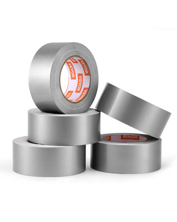 5-Pack Duct Tape, 2 in x 30 Yards, No Residue Strong Adhesive Waterproof Temperature-Resistant Heavy Duty Duct Tape, Tear by Hand, for Indoor Outdoor Repair, Industrial, All Weather, Sliver