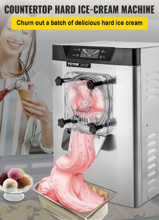 Commercial Ice Cream Machine 1400W 20/5.3 Gph Hard Serve Ice Cream Maker with LED Display Screen Auto Shut-Off Timer One Flavors Perfect for Restaurants Snack bar Supermarkets