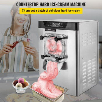 Commercial Ice Cream Machine 1400W 20/5.3 Gph Hard Serve Ice Cream Maker with LED Display Screen Auto Shut-Off Timer One Flavors Perfect for Restaurants Snack bar Supermarkets