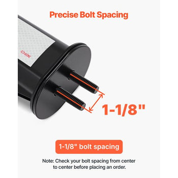 Angled Spring Loaded Mud Flap Hangers, 1-1/8" Bolt Spacing Mudflap Hangers for Semi Trucks, 1 Pair Heavy Duty Semi Truck Mud Flap Hanger Set with Reflective Strips, Black