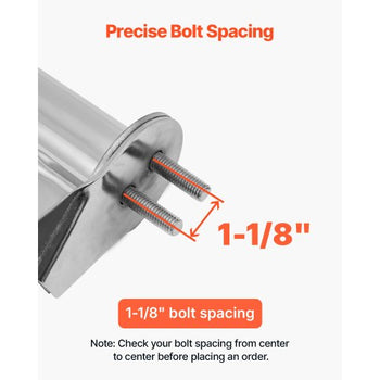 Chrome Straight Spring Loaded Mud Flap Hangers, 1-1/8" Bolt Spacing Mudflap Hangers for Semi Trucks, 1 Pair Heavy Duty Semi Truck Mud Flap Hanger Set with Reflective Strips, Silver