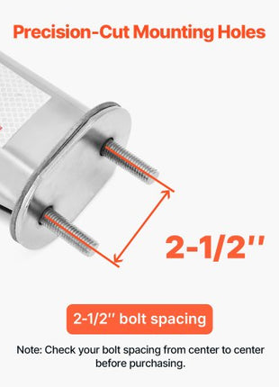 Stainless Steel Angled Spring Loaded Mud Flap Hangers, 2-1/2" Bolt Spacing Mudflap Hangers for Semi Trucks, 1 Pair Heavy Duty Semi Truck Mud Flap Hanger Set with Reflective Strips, Silver