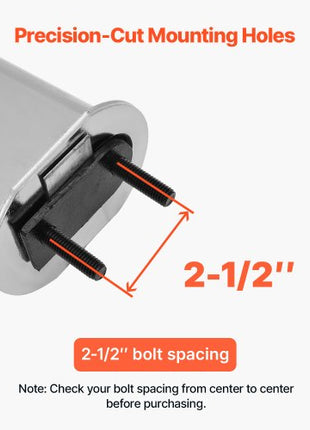 Chrome Straight Spring Loaded Mud Flap Hangers, 2-1/2" Bolt Spacing Mudflap Hangers for Semi Trucks, 1 Pair Heavy Duty Semi Truck Mud Flap Hanger Set with Aluminum Reflective Plates, Silver