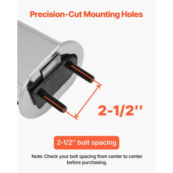 Chrome Straight Spring Loaded Mud Flap Hangers, 2-1/2" Bolt Spacing Mudflap Hangers for Semi Trucks, 1 Pair Heavy Duty Semi Truck Mud Flap Hanger Set with Aluminum Reflective Plates, Silver