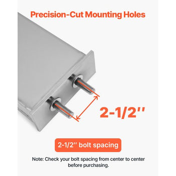 Stainless Steel Mud Flap Hangers with Light Cutouts, 2-1/2" Bolt Spacing, Spring Loaded Mudflap Hangers for Semi Trucks, 1 Pair Heavy Duty Semi Truck Mud Flap Hanger Set, Silver