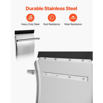Stainless Steel Quarter Fenders for Semi Trucks, 24" x 24" Semi Truck Fenders with Tube Bracket and Mounting Hardware, 1 Pair Right & Left Quarter Fender Set, Fit for Freightliner, Peterbilt