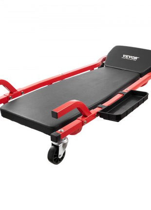 Mechanic Garage Creeper, 44-Inch, 300 lbs Capacity Automotive Rolling Creeper with 6 Casters Adjustable Cushioned Headrest Tool Tray, Heavy Duty Steel Frame for Garages, Repair Shops, and DIY