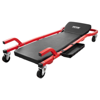 Mechanic Garage Creeper, 44-Inch, 300 lbs Capacity Automotive Rolling Creeper with 6 Casters Adjustable Cushioned Headrest Tool Tray, Heavy Duty Steel Frame for Garages, Repair Shops, and DIY