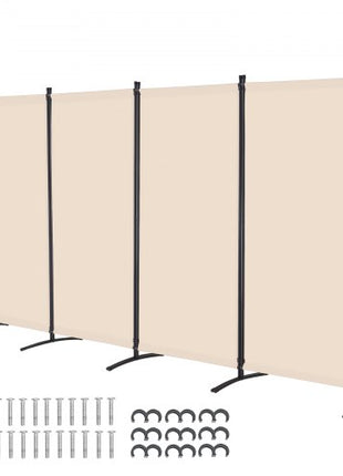 Room Divider, 4 Panel Room Divider, Folding Privacy Screen and Portable Partition Divider for Room Separation, Freestanding Room Partitions for Office, Bedroom, Study, Beige